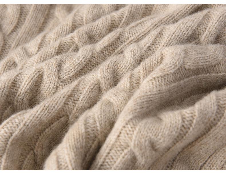 Men's Cashmere Pullover Sweater - 2022 Autumn/Winter, Loose Fit, Half High Neck, Plus Size, Solid Color Knitwear