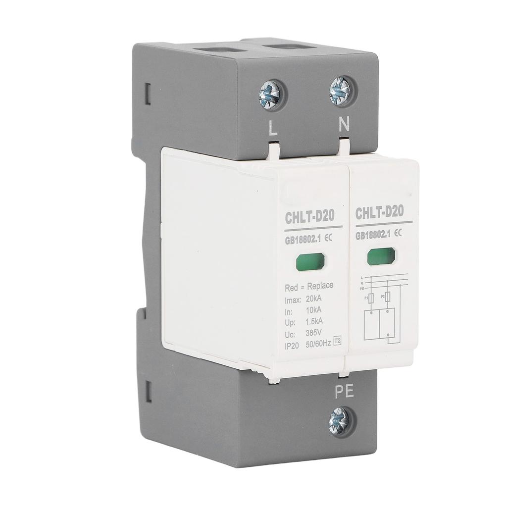 Surge Protective Device 2P 10KA to 20KA House Surge Protector Arrester Device AC 385V