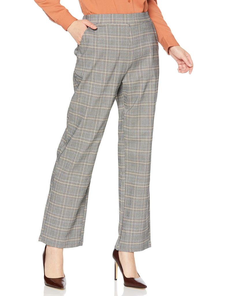 Atsugi COMFORT Straight Leggings with Glen Plaid Size L To Japanese Size Women's Pattern, SPK2837, Gray, (equivalent L)