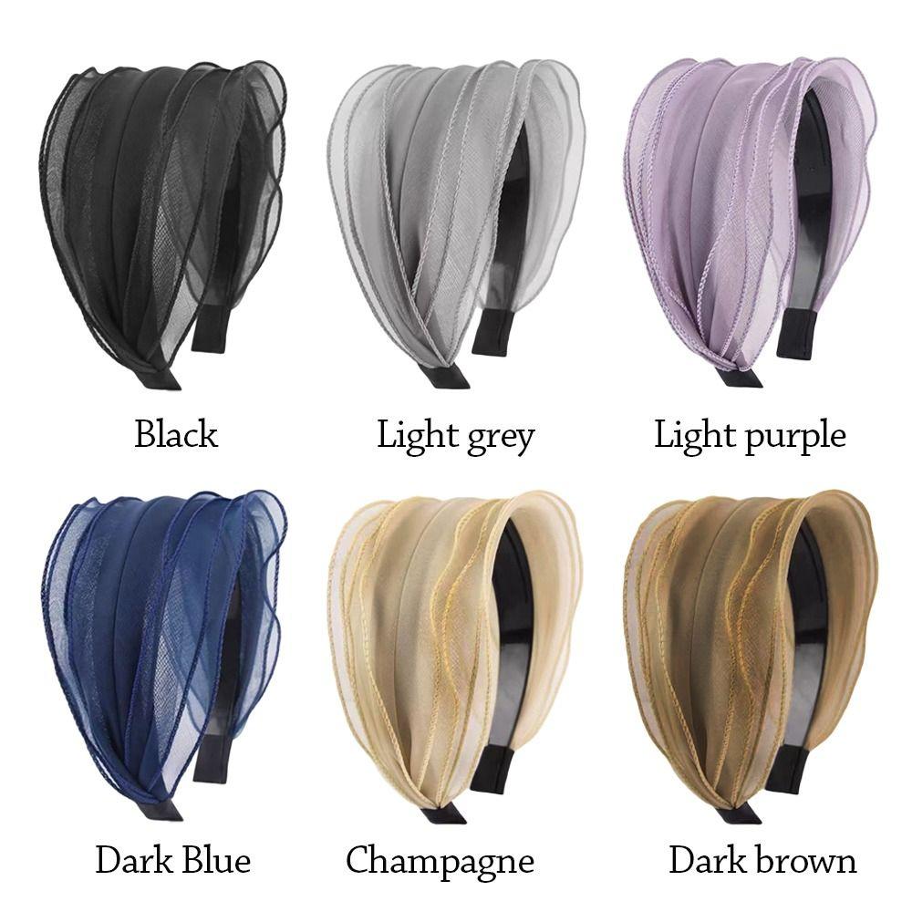 Organza Yarn Hair Hoop Wide Headband Fashion Hair Accessories  for Women Girls