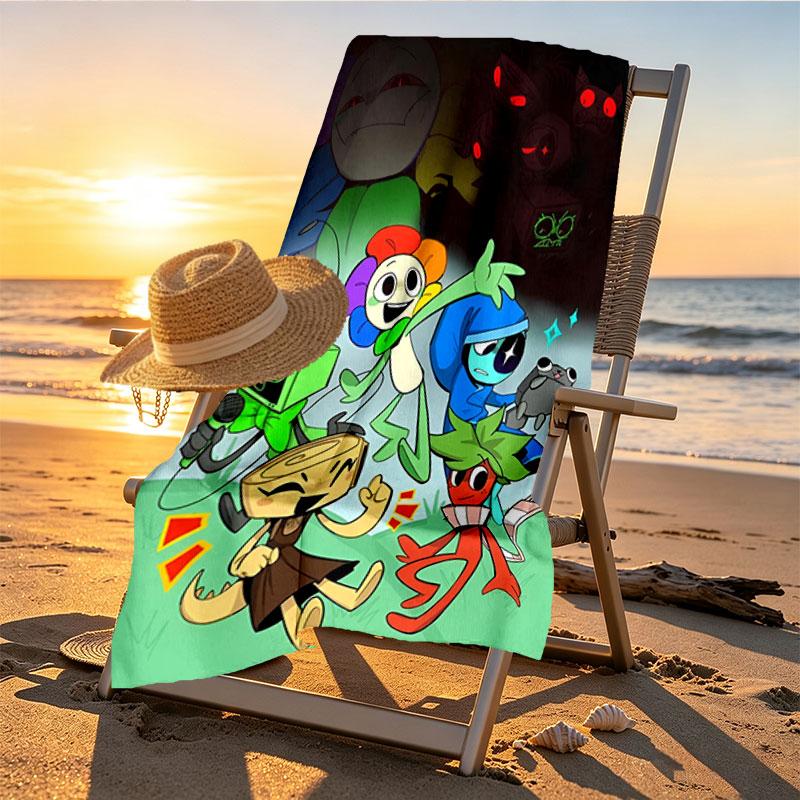 Dandy's World Print Beach Towel Design, Soft, Lightweight. for Home Bathroom, Spa, Pool, Yoga, Surfing, Camping, Gift for Family, Friend