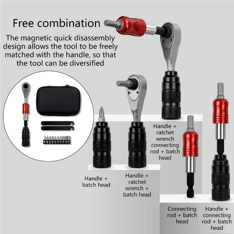 Bikes Ratchet Wrenches with 10 Bit 1/4Inch Ratchet Repair Tool Tire Wrenches