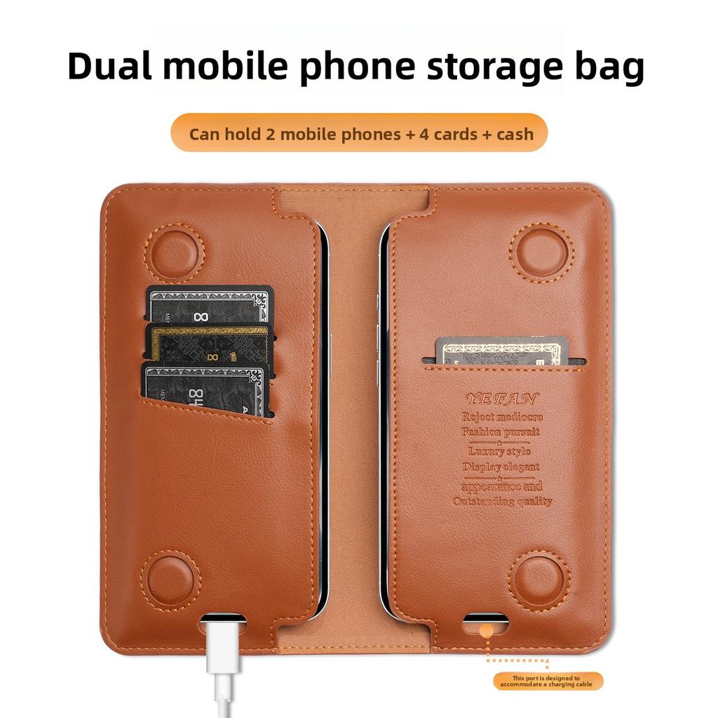 Apple iPhone 17 Promax Phone Bag OPPO/vivo Samsung Flip Leather Case Card Bag Storage Bag 16/15 Handbag Wallet