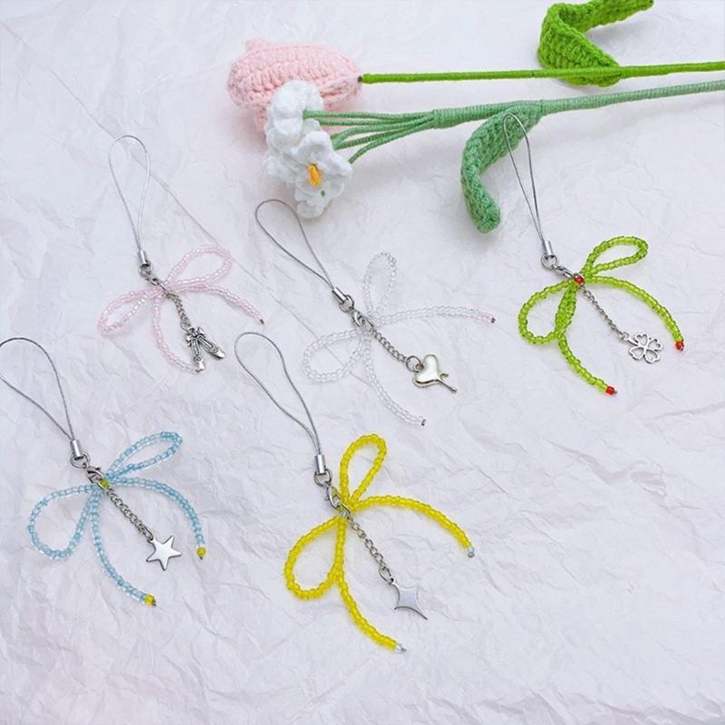 Unique Bowknot Pendant Phonechain Trendy Keychain Accessory  Simple Portable Phone Decoration for Bags and Cameras
