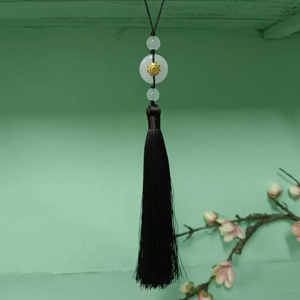 Ciucuri Retro Frumoși Stil Chinezesc Inel de Jad Ciucuri din Fir Poliester Semn de Carte Breloc Decorațiuni pentru Casă