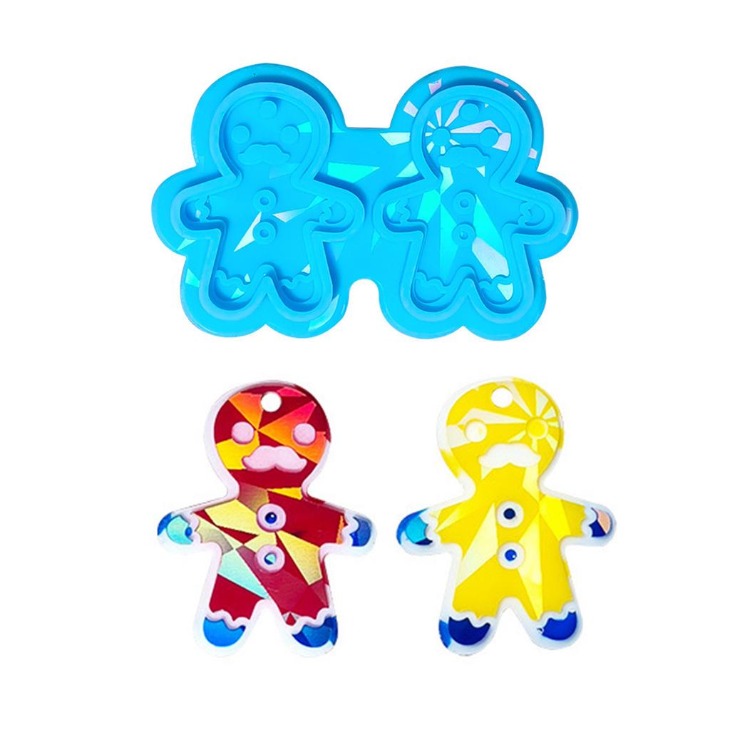 Christmas Silicone Molds Holographic Epoxy Resin Mold DIY Keychain Pendant Mold Handmade Jewelry Tool Easy to Clean