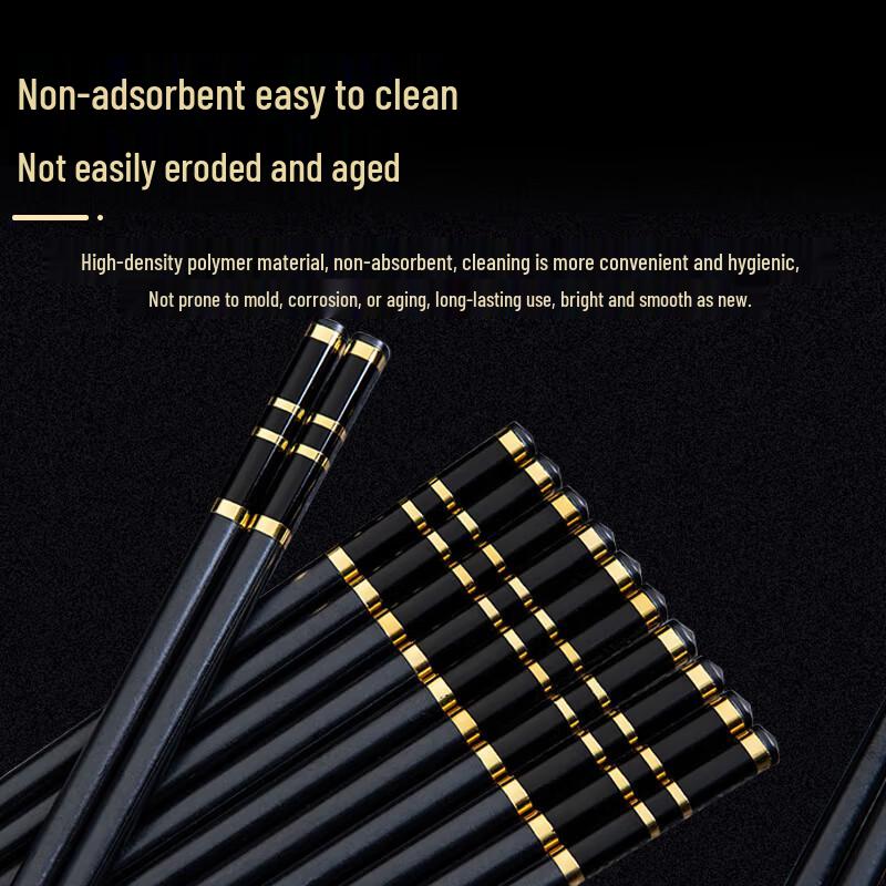 Mingchu Star Alloy Chopsticks - 10-Pair Set
