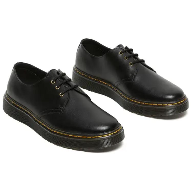 Dr. Martens Leather Versatile Comfortable Fashion Low-Top Casual Shoes Unisex Casual Shoes Black 26118001