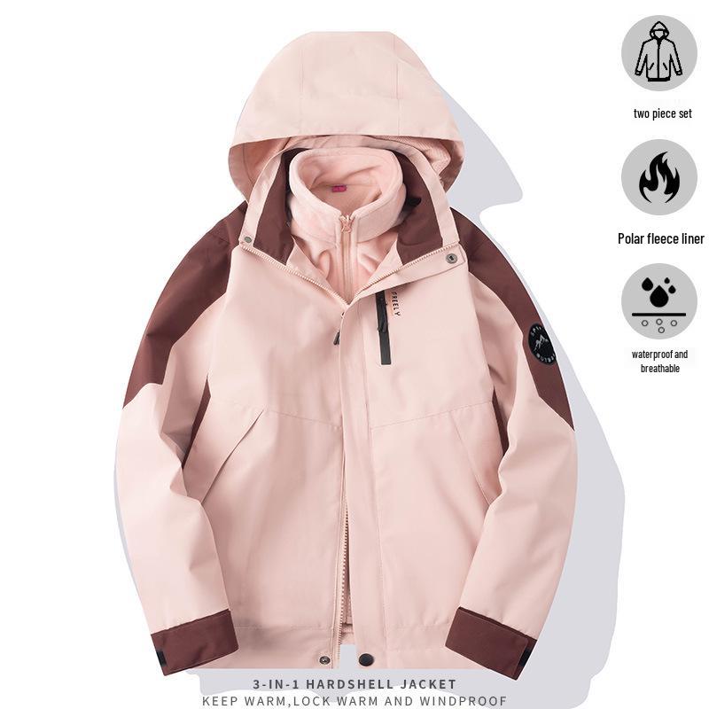 Outdoor Camouflage Winter Jacket with Detachable Liner - Windproof, Waterproof, Warm Fleece 5XL бордовый