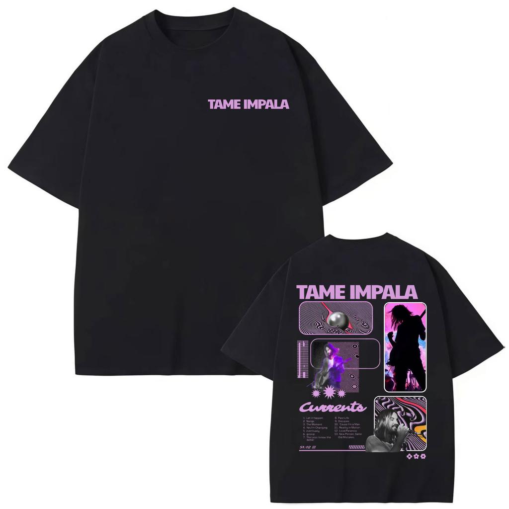 Rock Band Tame Impala Tour T-shirt Men Women Clothing Fashion Y2k Oversized T-shirts Summer Casual Short Sleeve T Shirts
