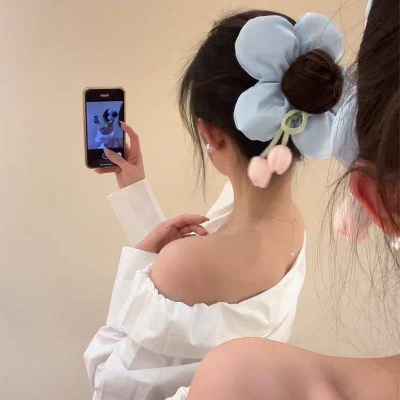 Chouchous Tulipe Doux Corde à Cheveux Florale Pour Femmes Filles Accessoires pour Cheveux Élastique Tendance Cadeaux