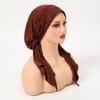 Solid Color Pre-Tied Hijab Wrap Head Scarf Muslim Turban Bonnet for Women Inner Hat Turbantes Cap