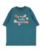 ASTRAL PROJECTION Ap Flower Round Neck 15-Count Cotton Short Sleeve T-Shirt_Blue Green
