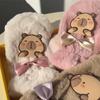 3D Women Cute Mittens Kawaii Fluffy Winter Gloves Fashion Plush Capybara Gloves  Outdoor Activities