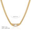 High-end Charm Stainless Steel Cat's Eye Stone Necklace Vintage Style Ancient Geometric Link Chain Choker