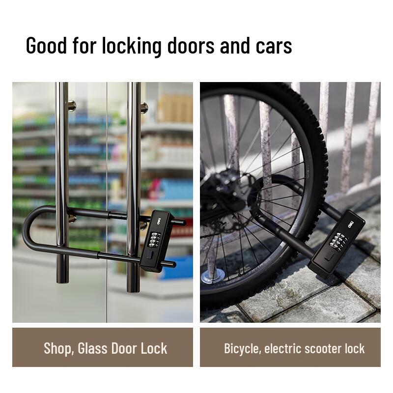 Deli U-Shaped Glass Door Smart Lock