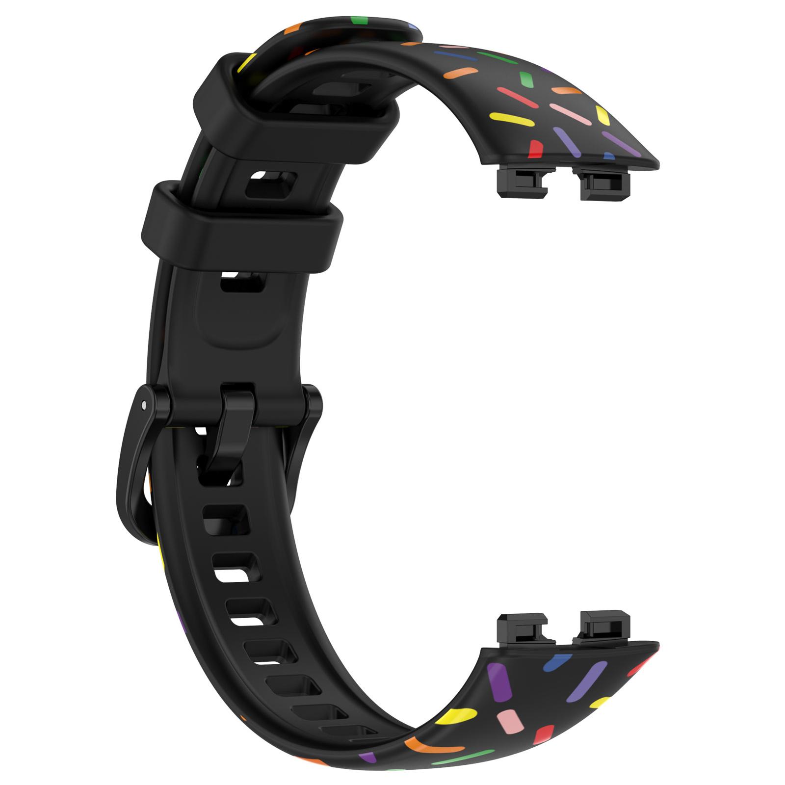 

For Huawei Band 8/Band 8 NFC/Band 9/Band 9 NFC Colorful Spotted Silicone Strap Replacement Watch Band Green