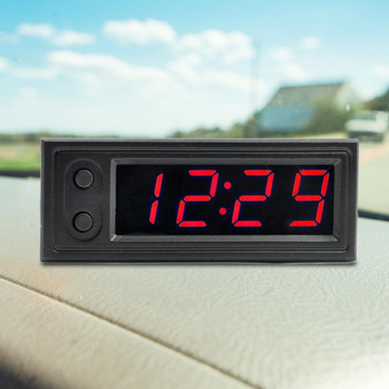 3 In 1 Car Temperature Clock High Precision Electronic Clock Voltmeter Luminous Digital Temperature Gauge Vehicle Interior Parts
