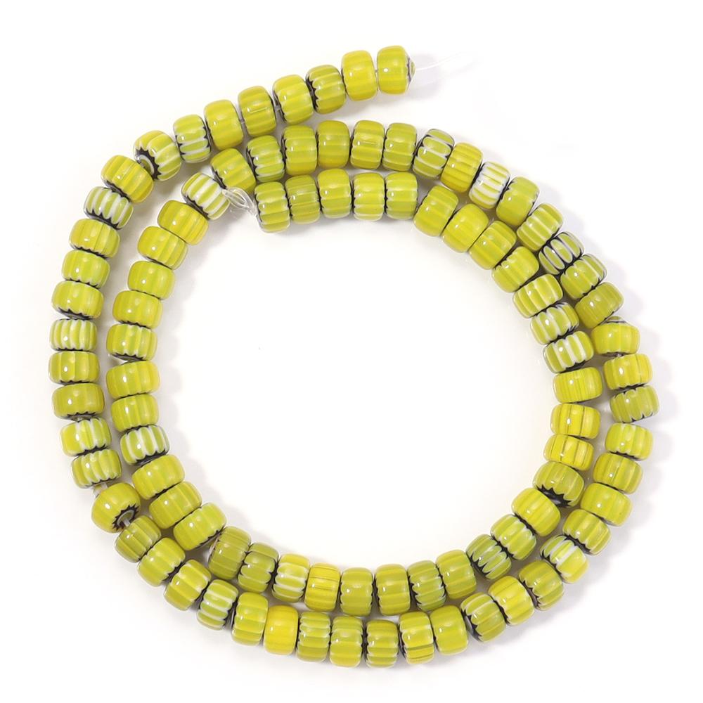 1 Strand 6x4mm Pumpkin Lampwork Beads Colorful Glazed Glass Loose Beads For Jewelry Making DIY Bracelets Necklace Accessories