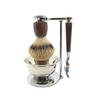 Men's Shaving Gift Set: 3 & 5 Layer Razor, Double-Sided Razor, Beard Brush, Bristle Brush, Bowl & Stand.