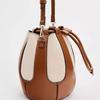 Canvas Drawstring Bucket Bag for Women Designer Handbags Luxury Shoulder Bags Crossbody Bags Phone Clutch Patchwork