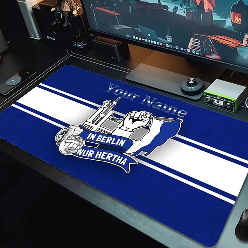 Hertha BSC Custom Name Large Size Mouse Pad Large Gaming Table Cushion Non-slip Laptop Tablet Big Mousepad XXL Mat Mini PC Playmat With Lock Edge