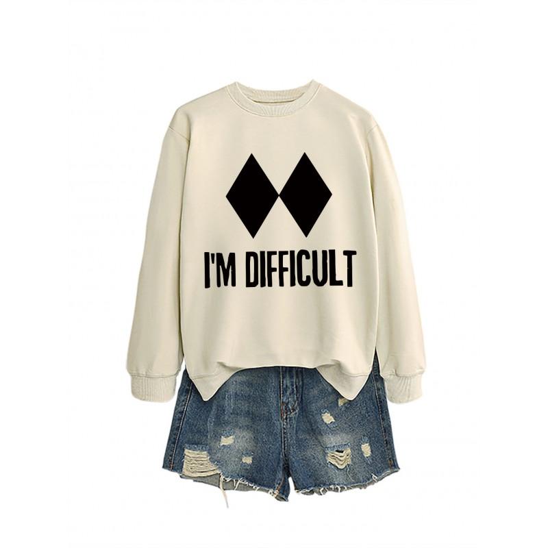Womens Oversized Loose Fit Hoodie Sweatshirt With Print Design Comfortable Casual Top