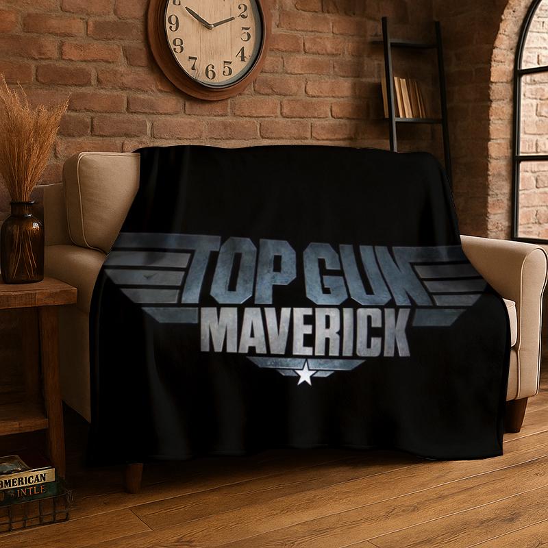 Classic Movie Top Gun Sign Tom Cruise Flannel Blanket Soft Warm Throw Blanket for Bedroom Living Room Bed Travel Picnic Gift