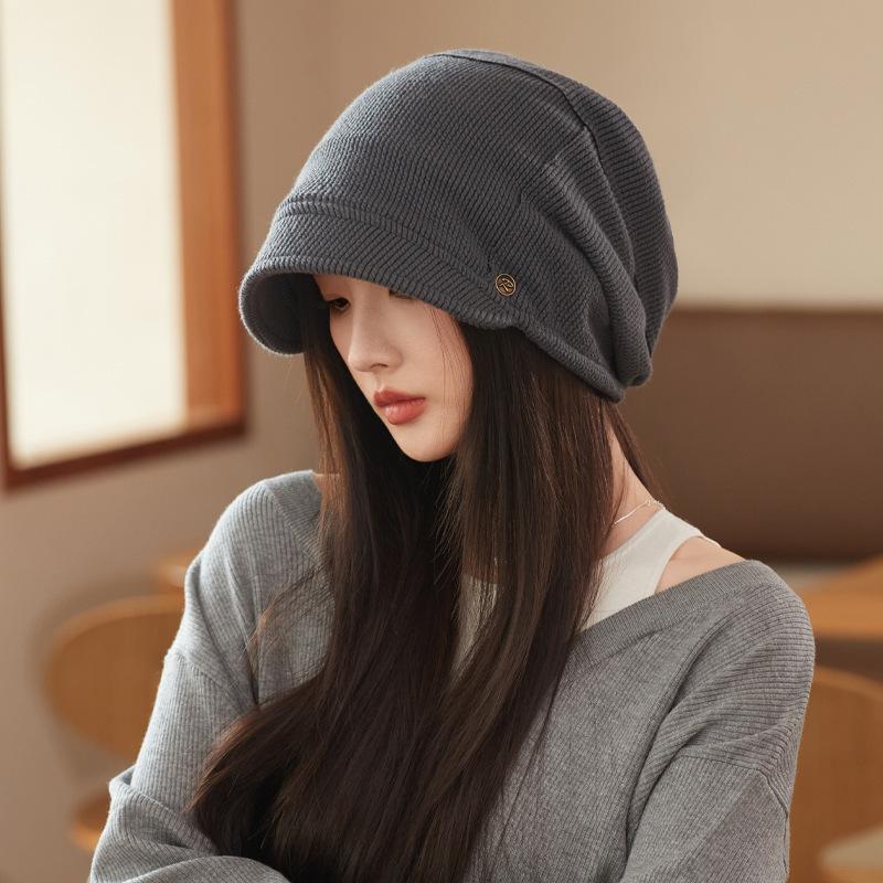 

Small Hat for Women with Autumn and Winter Thin Styles Fashionable and Versatile Pull Out Hat Big Head Circumference Pile of Hats