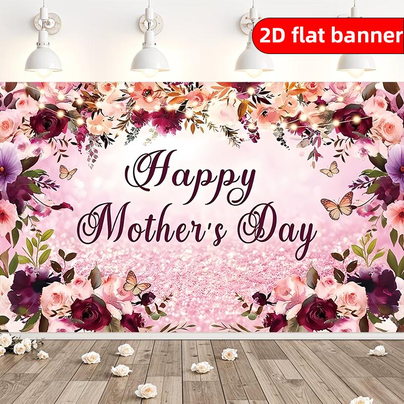 1 PC Happy Mother's Day banner, making background decoration banners and background fabrics for parties