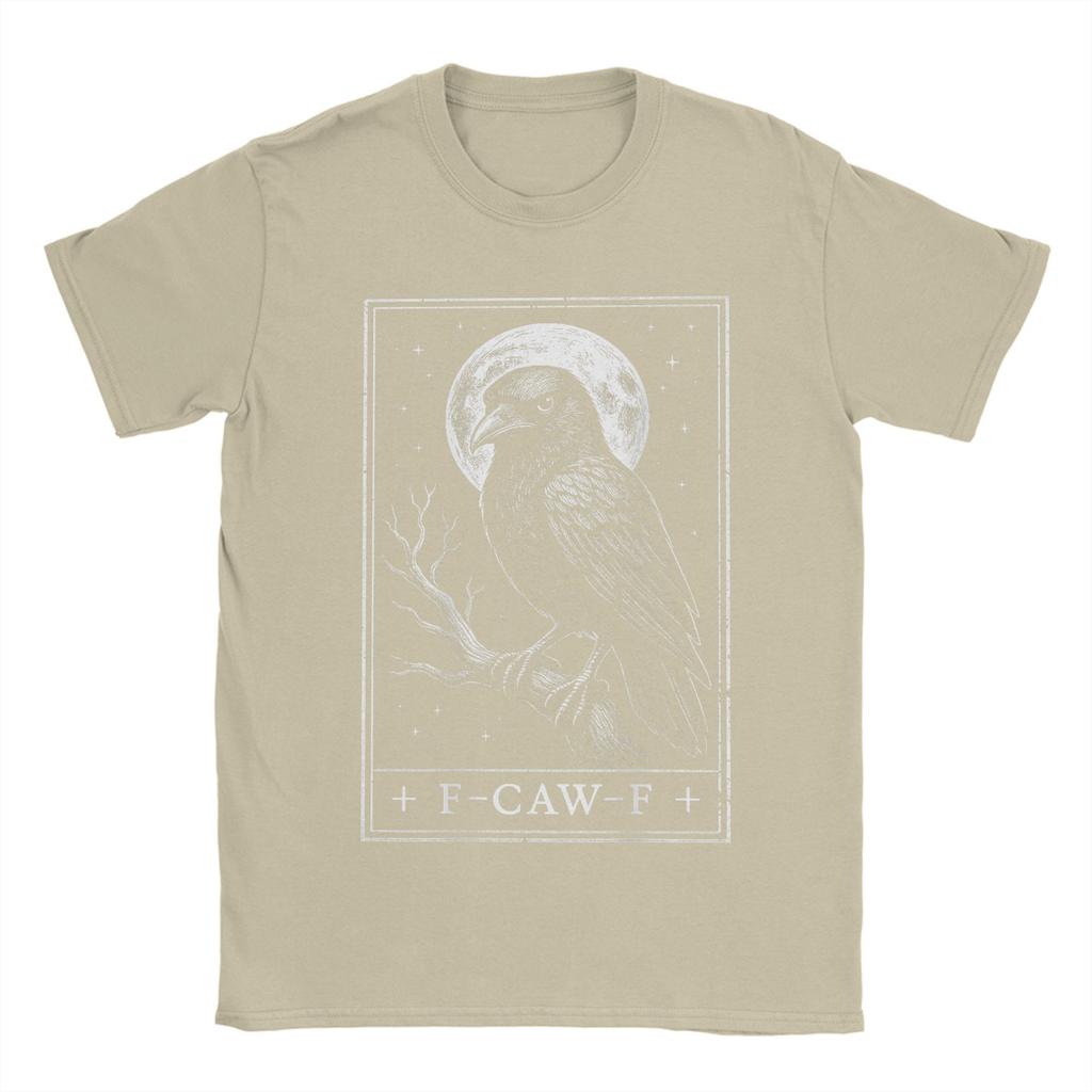 Oversized T Shirt F-CAW-F Crow Tarot Card Funny Halloween Cotton T Shirts  Trending Tee Shirt Summer Print Short Sleeve Tees