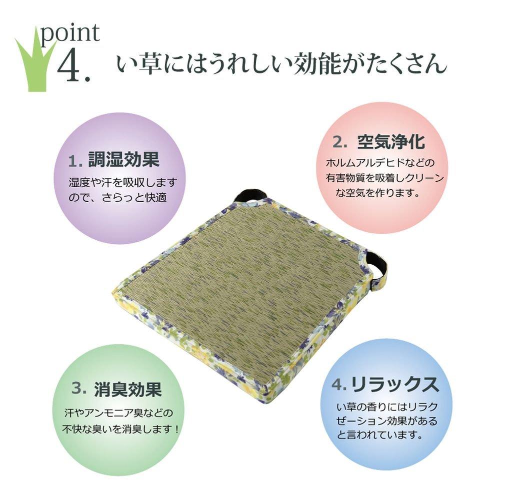 IKEHIKO Igusa Cushion Dining 40 X 35 X H4cm Cushion, Igusa, Batei, Horseshoe, Hanagara, "Fontana Batei", Pink, Approx.