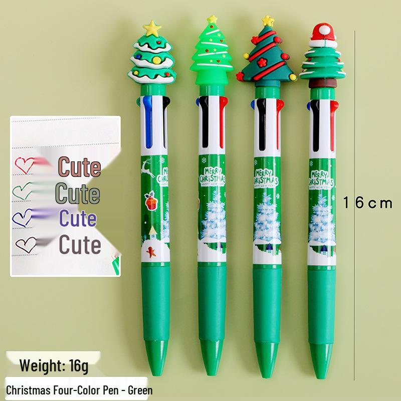 Cartoon Christmas Multi-Color Ballpoint Pen - Student Gift & Journal Pen