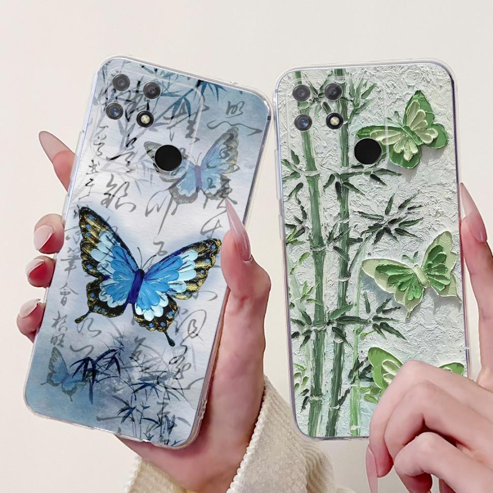 Soft Full RMX3430 Protective Cover For Realme Narzo 50A Casing Cat Pattern For Realme Narzo 50A Narzo50A Silicone Covers Case