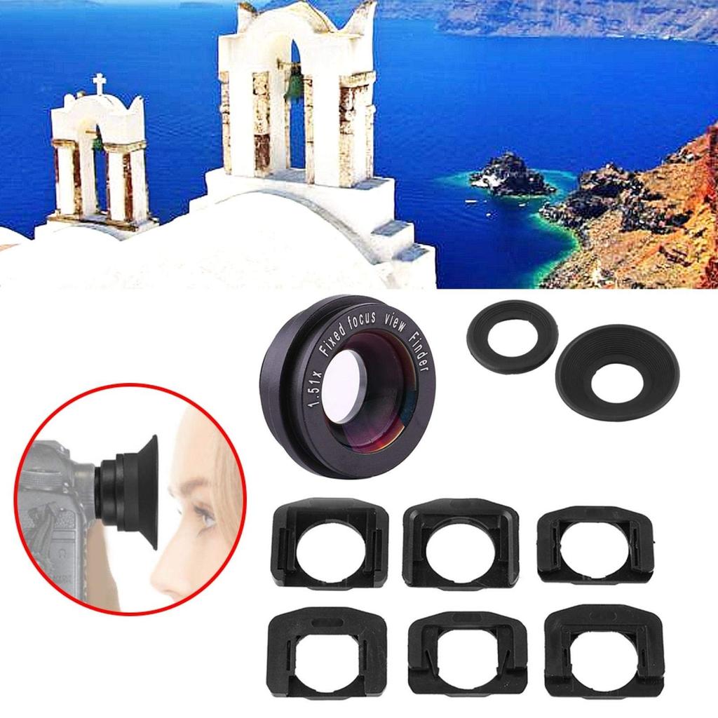ASHA Viewfinder Fixed Focus Viewfinder Eyepiece with with 6 Magnifying Glass Mounting for DSLR Cameras Eyepiece, 1.5X Cover, Bases,