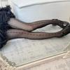 Frühling Sommer Hahnentritt Seidenstrümpfe - Damen Sexy Schwarze Rautennetz Anti-Aufreißstrumpfhose