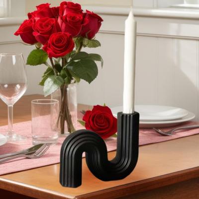Ceramic Candle Holder Candlestick Crafts Handicrafts Pillar Stand for Wedding