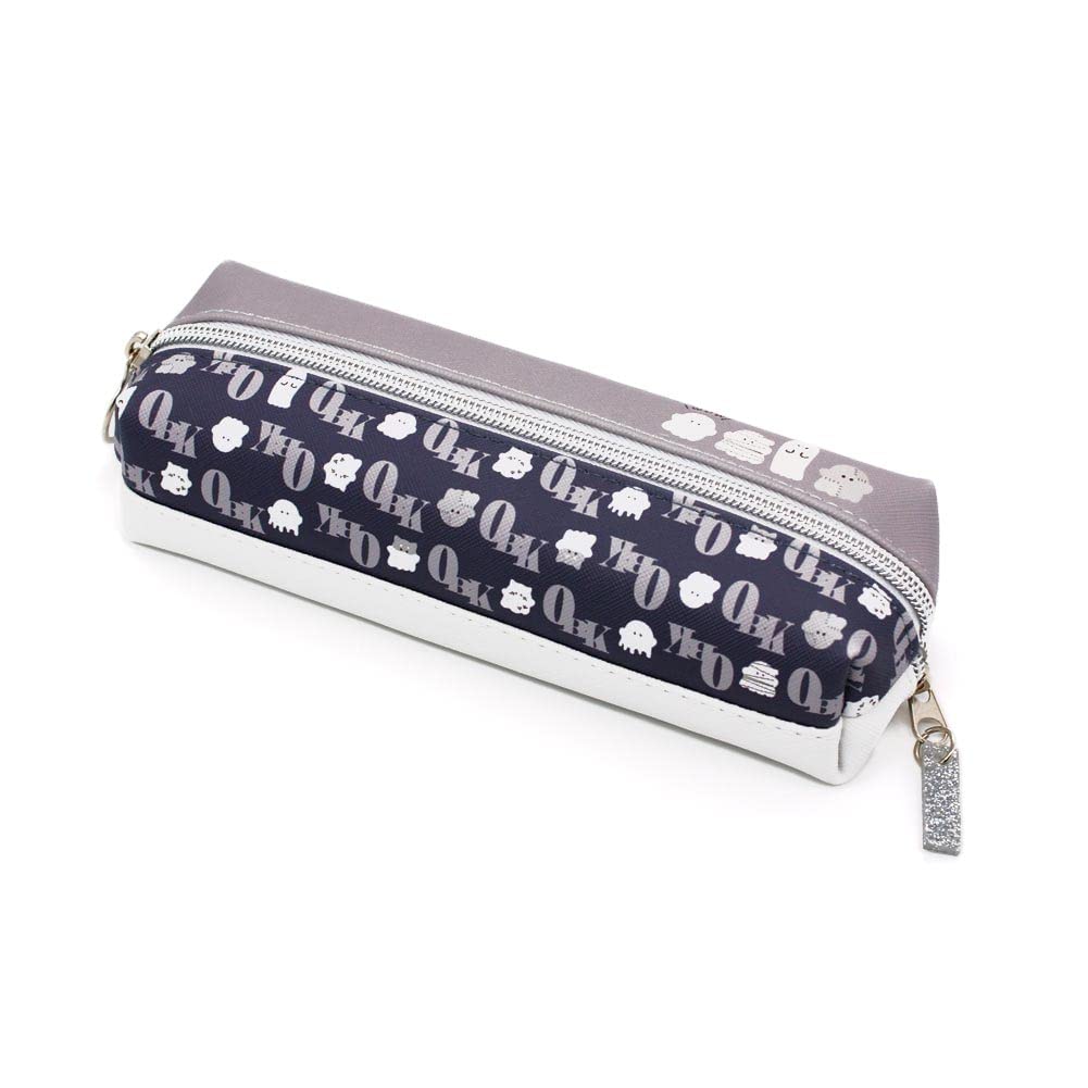 Crux pencil pen case for elementary school Obakeinu design case, box-type girls, Monogram, 2-room