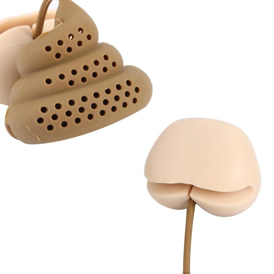 Hot sale Strainer Tea Accessories Reusable Silicone Tea Infuser Creative Poop Shaped Funny Herbal Tea Bag Coffee Filter Diffuser