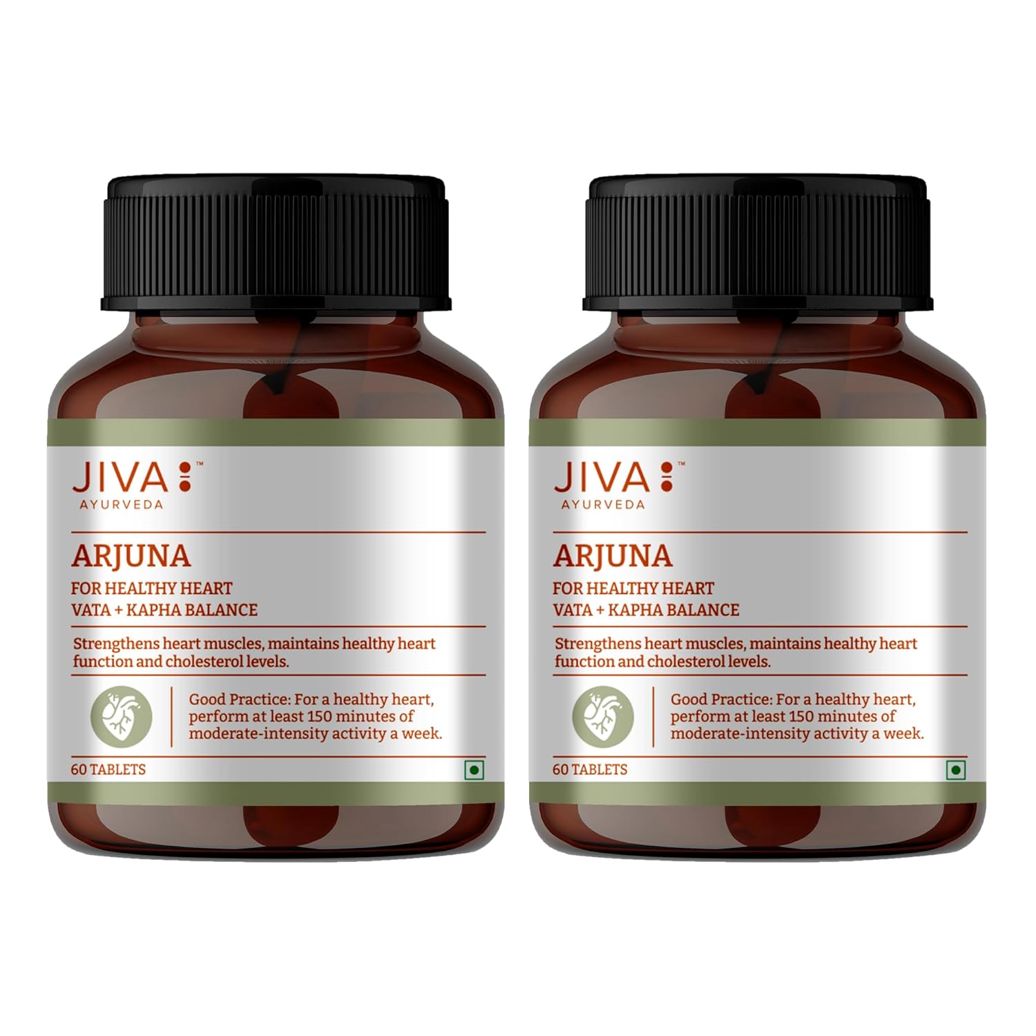 

Jiva Arjuna Heart Wellness Tablets For Daily Balance And Vitality Support 60 Tablets X Pack Of 2