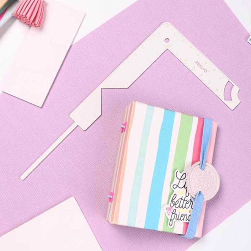 Book Cover Guide Metal Tool Multifunctional 5 In 1 Making Album Shell Guide Ruler Diy Book Binding Cover