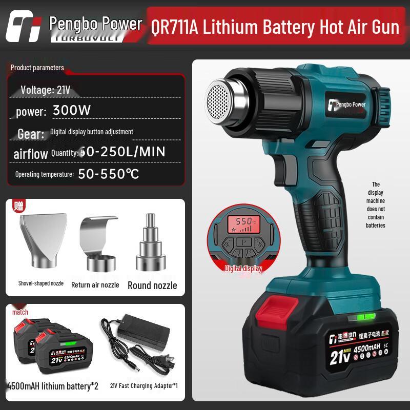TURBOVOLT 21V Cordless Heat Gun CN Plug (adapter Included)