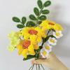 2Pcs Pipe Cleaner 35CM Artificial Flowers Home Decor Finished Flowers Handmade African Sunflower Bouquet Woven Flower