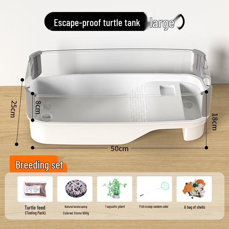 Turtle Tank with Basking Platform - Ideal for Brazilian Turtles, Living Room Display, or Small Home Use
