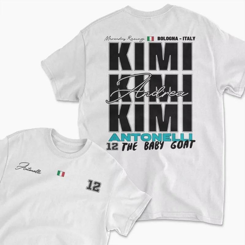 

2025 Кими Антонелли Итальянский Гоночный Спортсмен Футболка Мужская Женская Хлопковые Футболки Короткий Рукав Летние Спортивные Топы Уличная Одежда Мужская 2XL