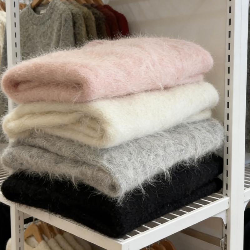 Casual Gebreide Trui Dames Pullover 2026 Lente Losse Off-shoulder Trui met Lange Mouwen Streetwear Dames Warme Street Gebreide Tops