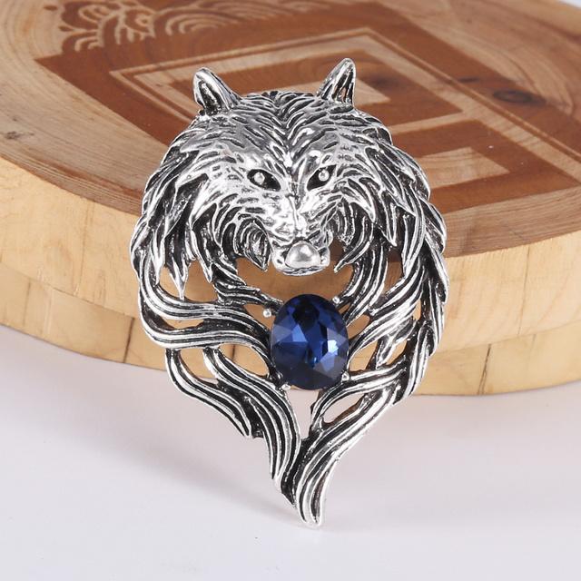 

Ретро властная брошь в виде головы волка для мужчин, пиджак, костюм, корсаж, булавка в виде животного, кулон двойного назначения