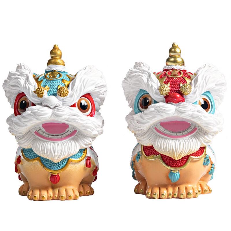 Decorative Lion Dance Figurine Set