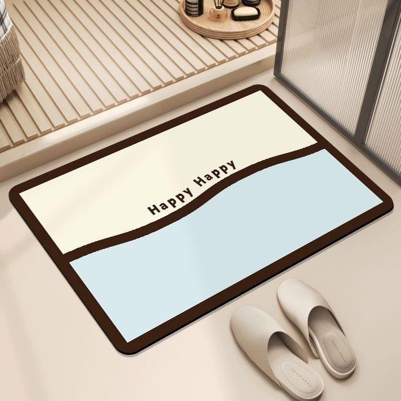 

Simple Grid Diatom Mud Floor Mat, Bathroom Non-Slip Mat, Household Floor Mat, Water-Absorbing Quick-Drying Toilet Door Floor Mat 40 * 60Cm (diatom mud)