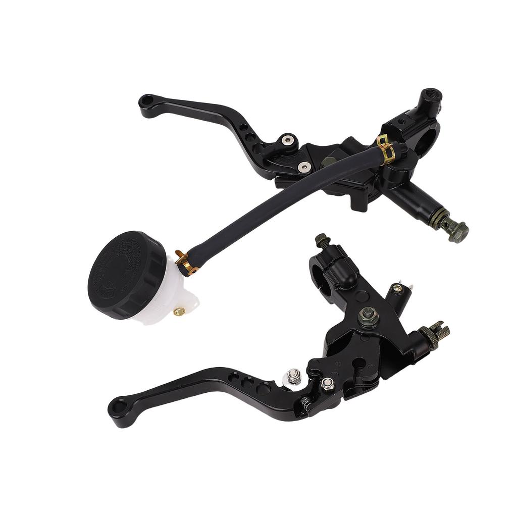 Motorcycle Brake Master Cylinder Clutch Lever Set with Reservoir Numbered Gear Retro Style Aluminum Alloy for 7 8in
